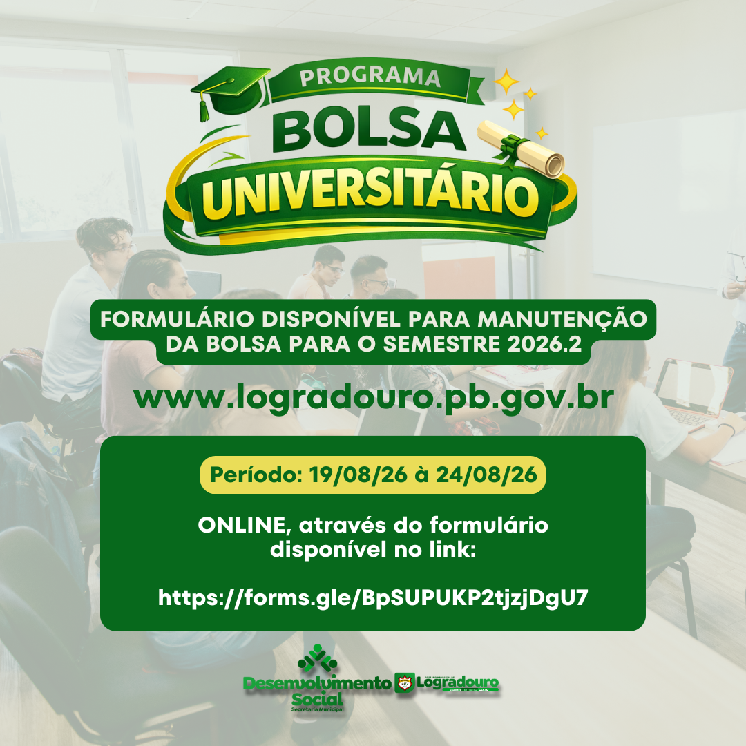 Bolsa Universitário: manutenção para o semestre 2026.2